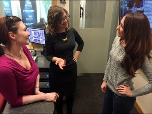Dawn, Michelle, and Carrie in studio